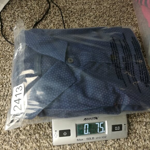 Zachary Prell Shirt Floral Long Sleeve Button Up Navy Blue Mens 2XL - Picture 10 of 10